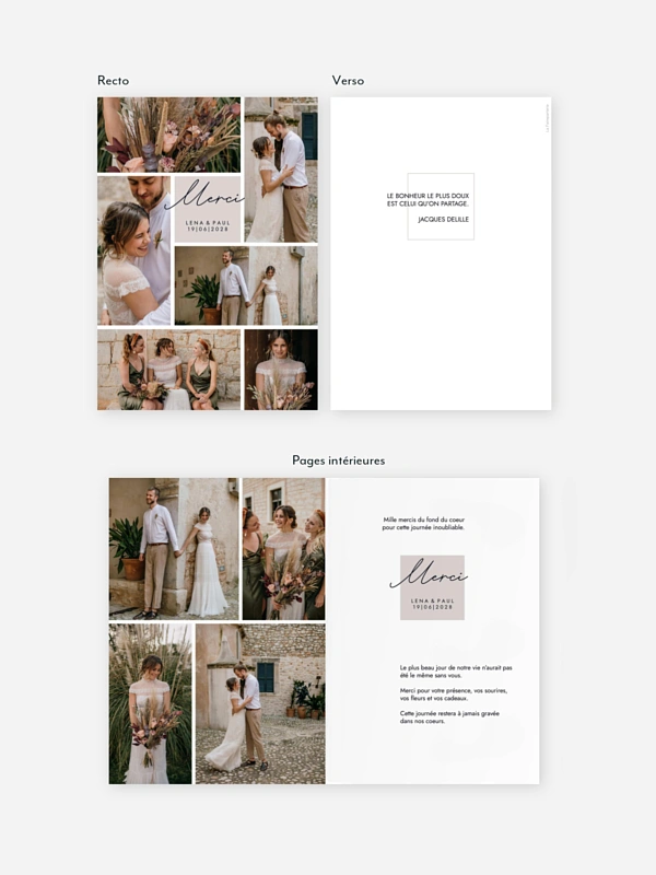 Carte de remerciements Lasting Memories
