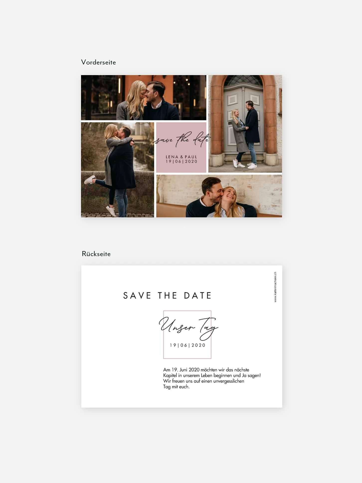 Save-the-Date Karte Lasting Memories