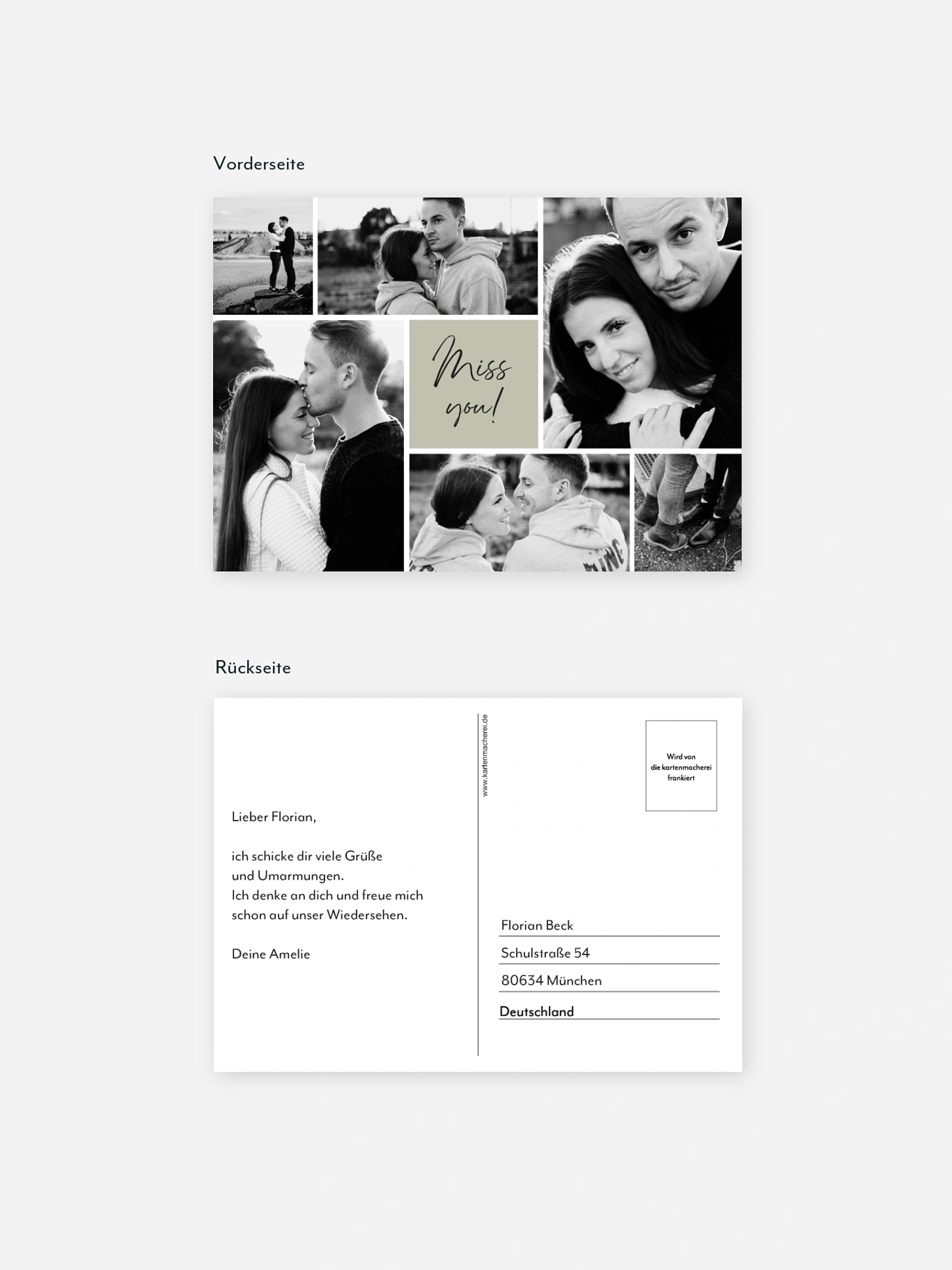 Postkarte Direktversand Lasting Memories