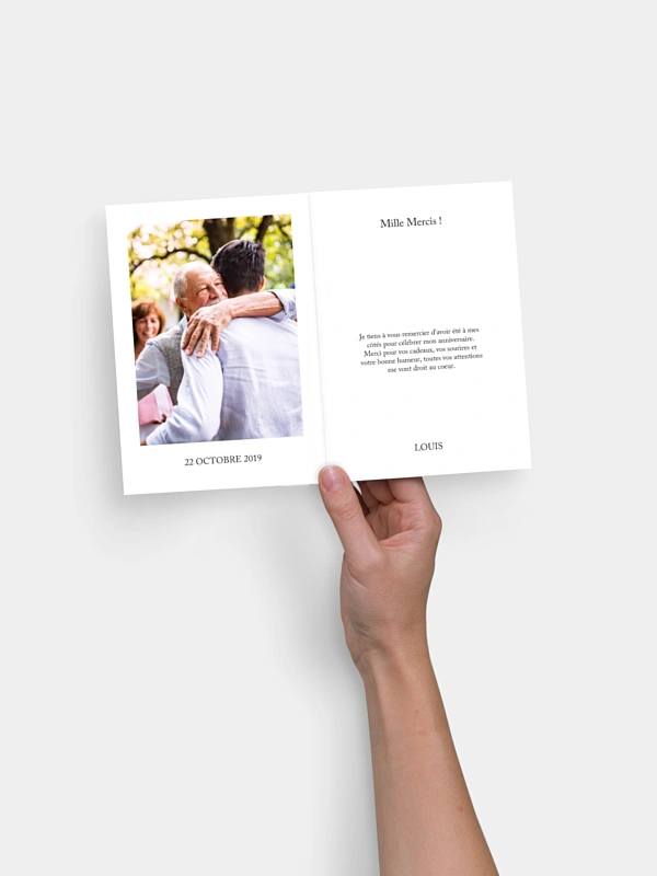 Carte remerciement anniversaire Golden Love Premium