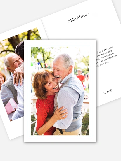 Carte remerciement anniversaire Golden Love Premium