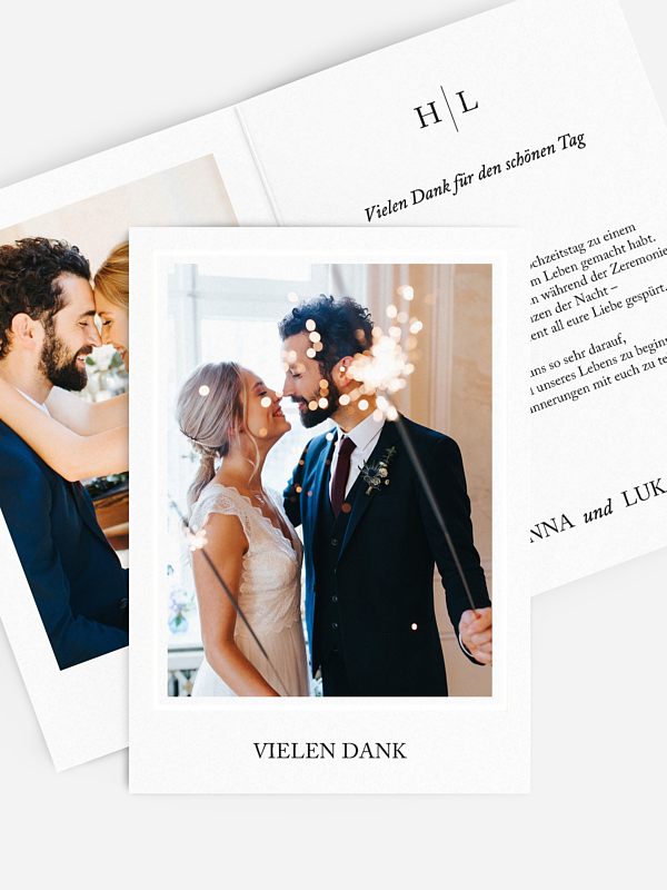 Dankeskarte Hochzeit Golden Love Premium