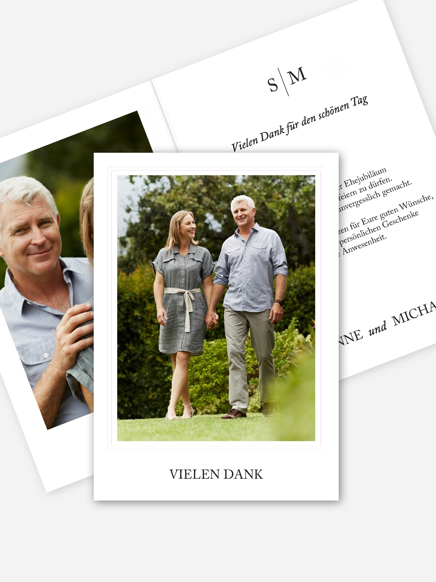 Danksagung zur Silberhochzeit Golden Love Premium