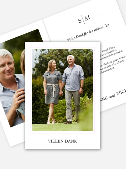 Danksagung zur Silberhochzeit Golden Love Premium