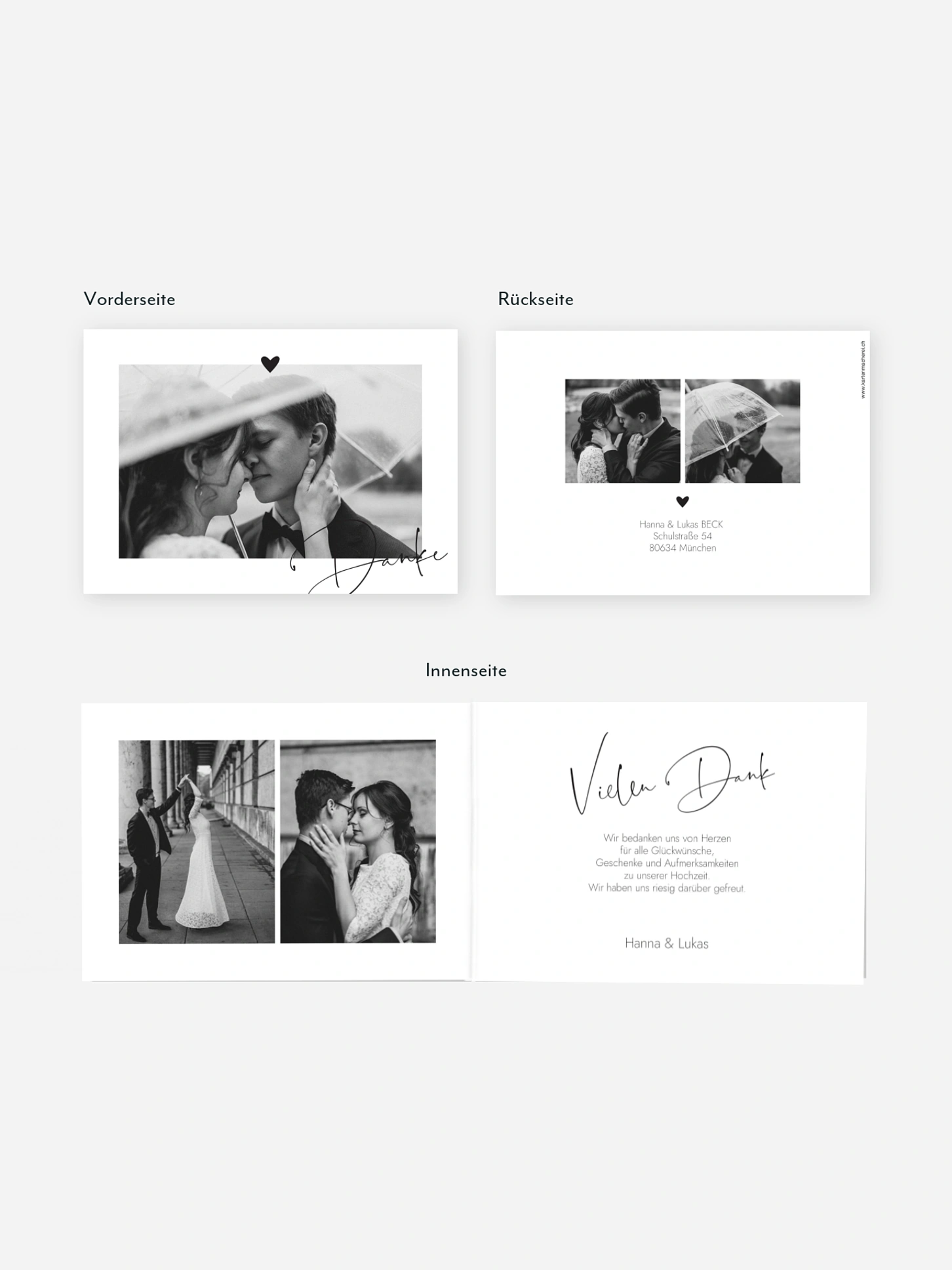 Dankeskarte Hochzeit Lovevibes
