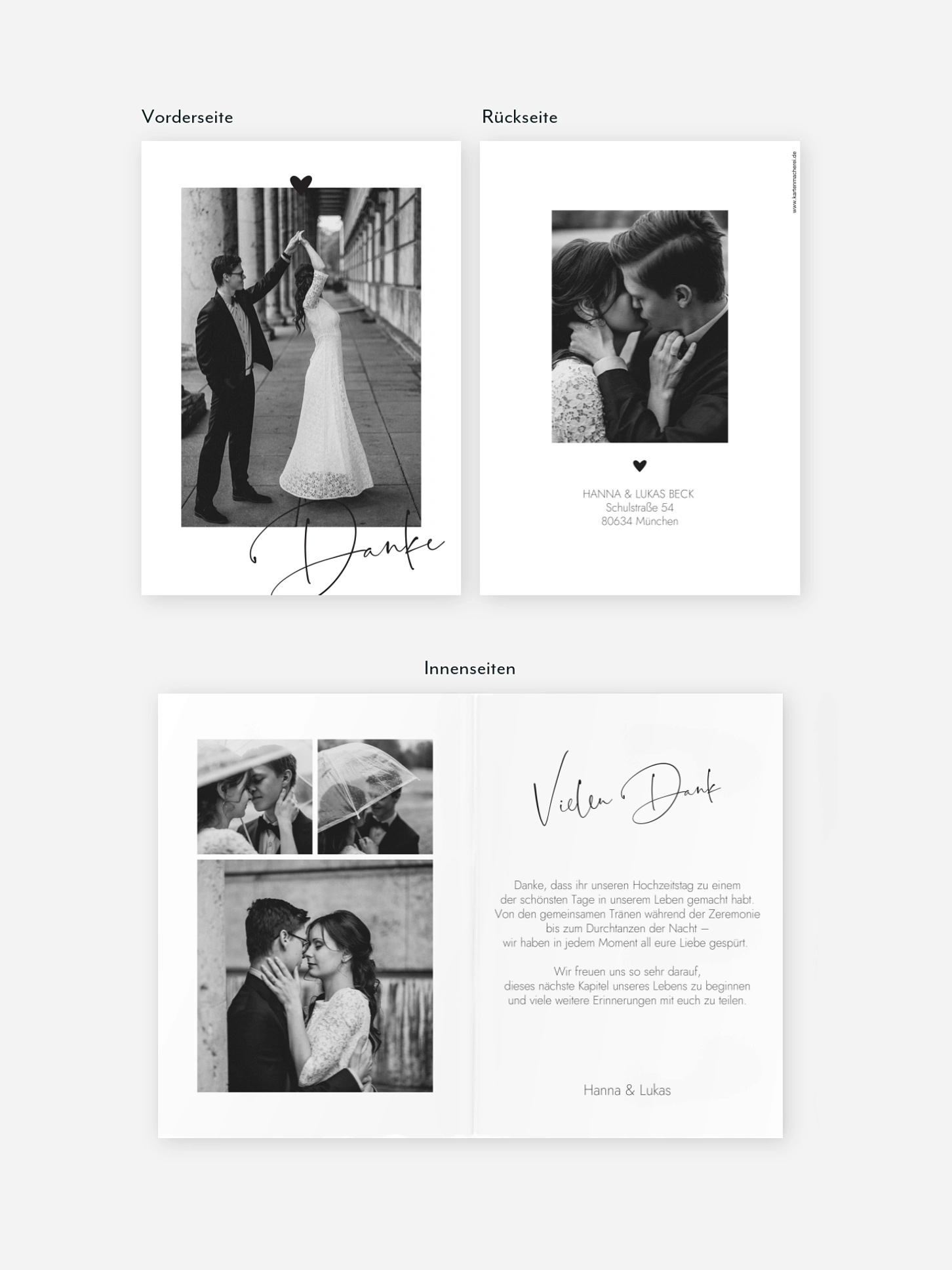 Dankeskarte Hochzeit Lovevibes