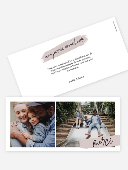 Carte remerciement anniversaire Blush
