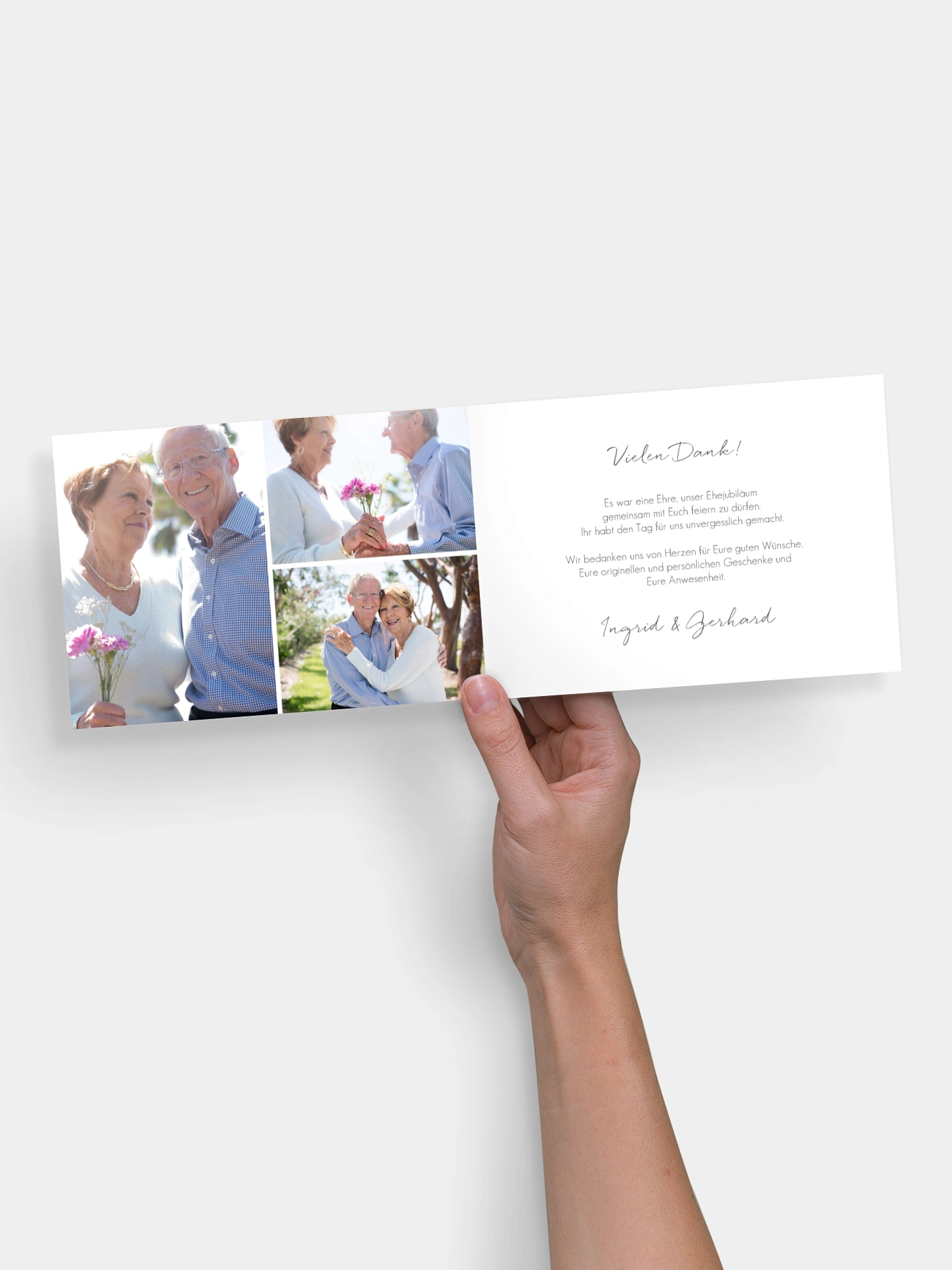 Danksagung zur Goldenen Hochzeit Herz an Herz
