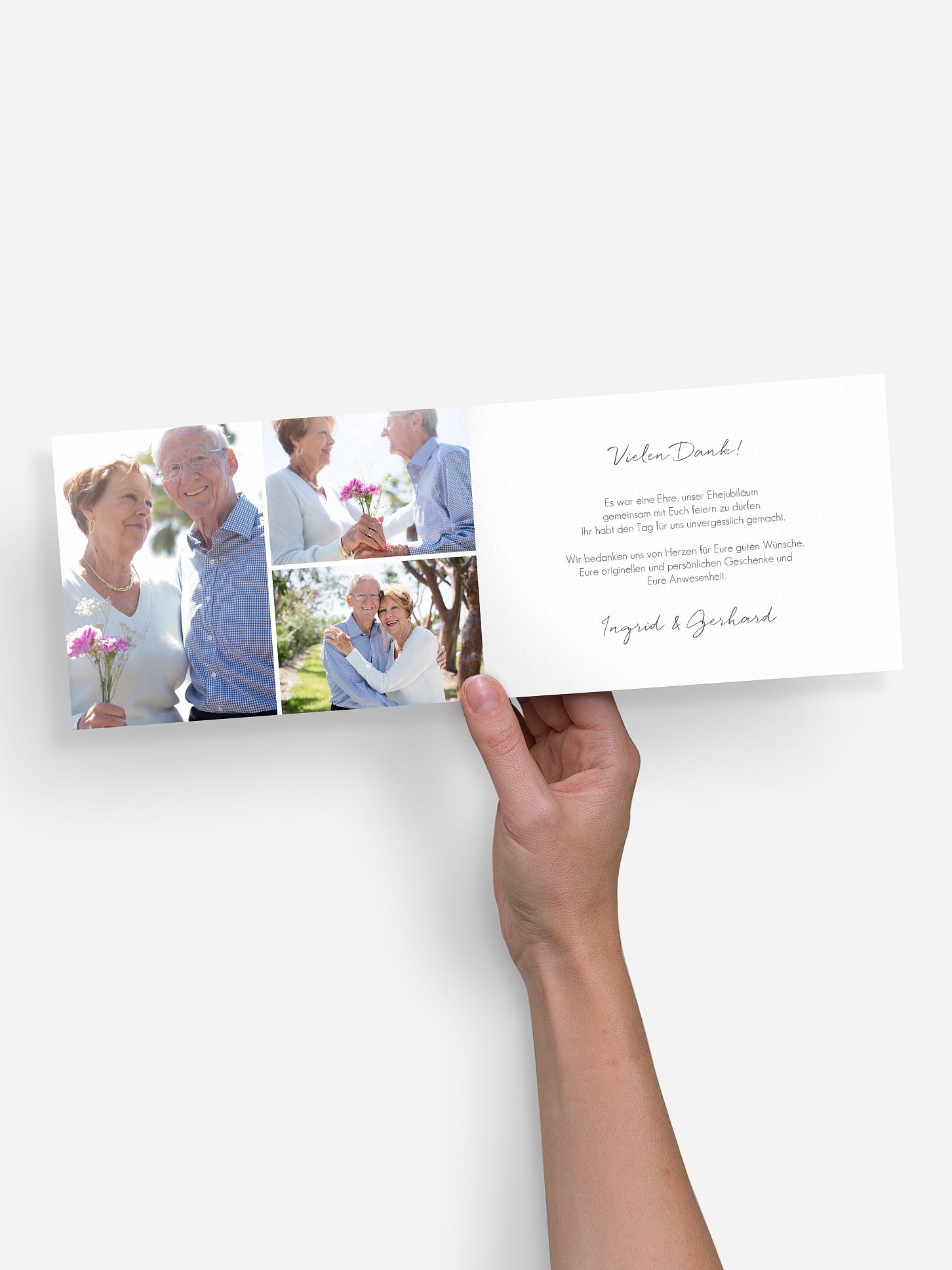 Danksagung zur Goldenen Hochzeit Herz an Herz