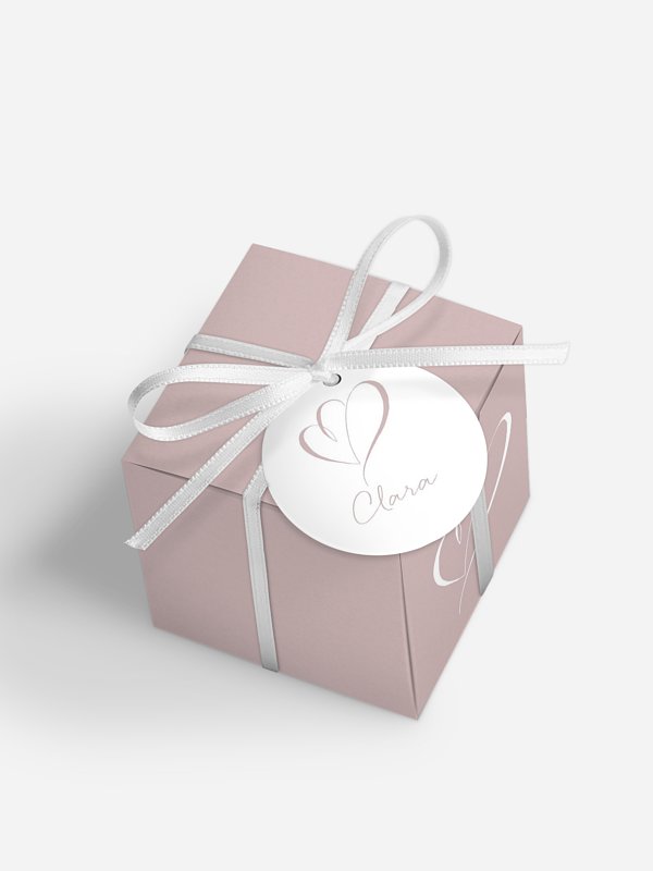 Gastgeschenkbox personalisiert Herz an Herz