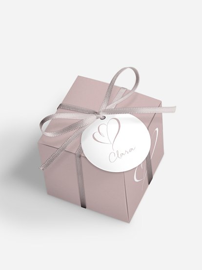 Gastgeschenkbox personalisiert Herz an Herz