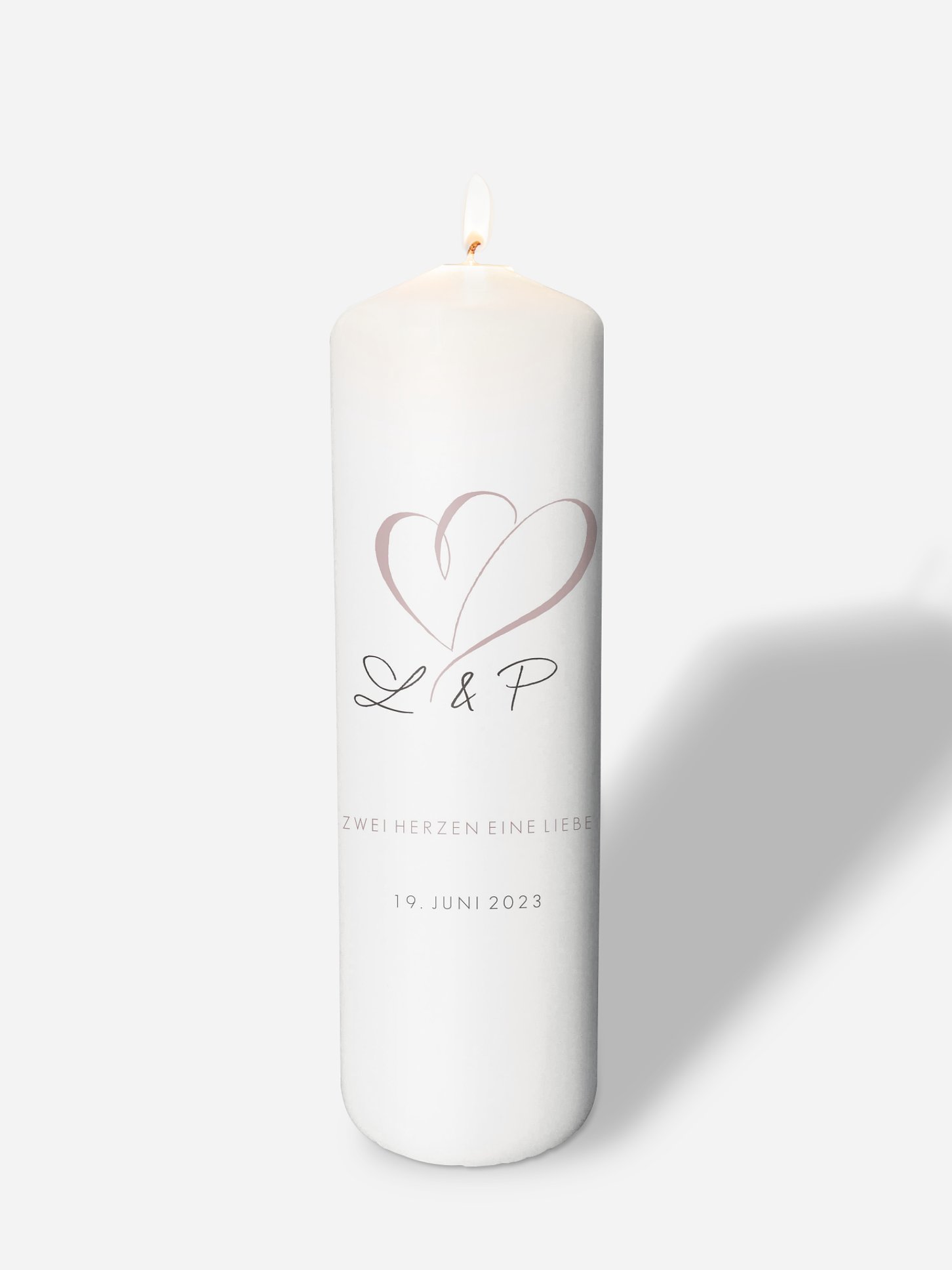 Hochzeitskerze Herz an Herz