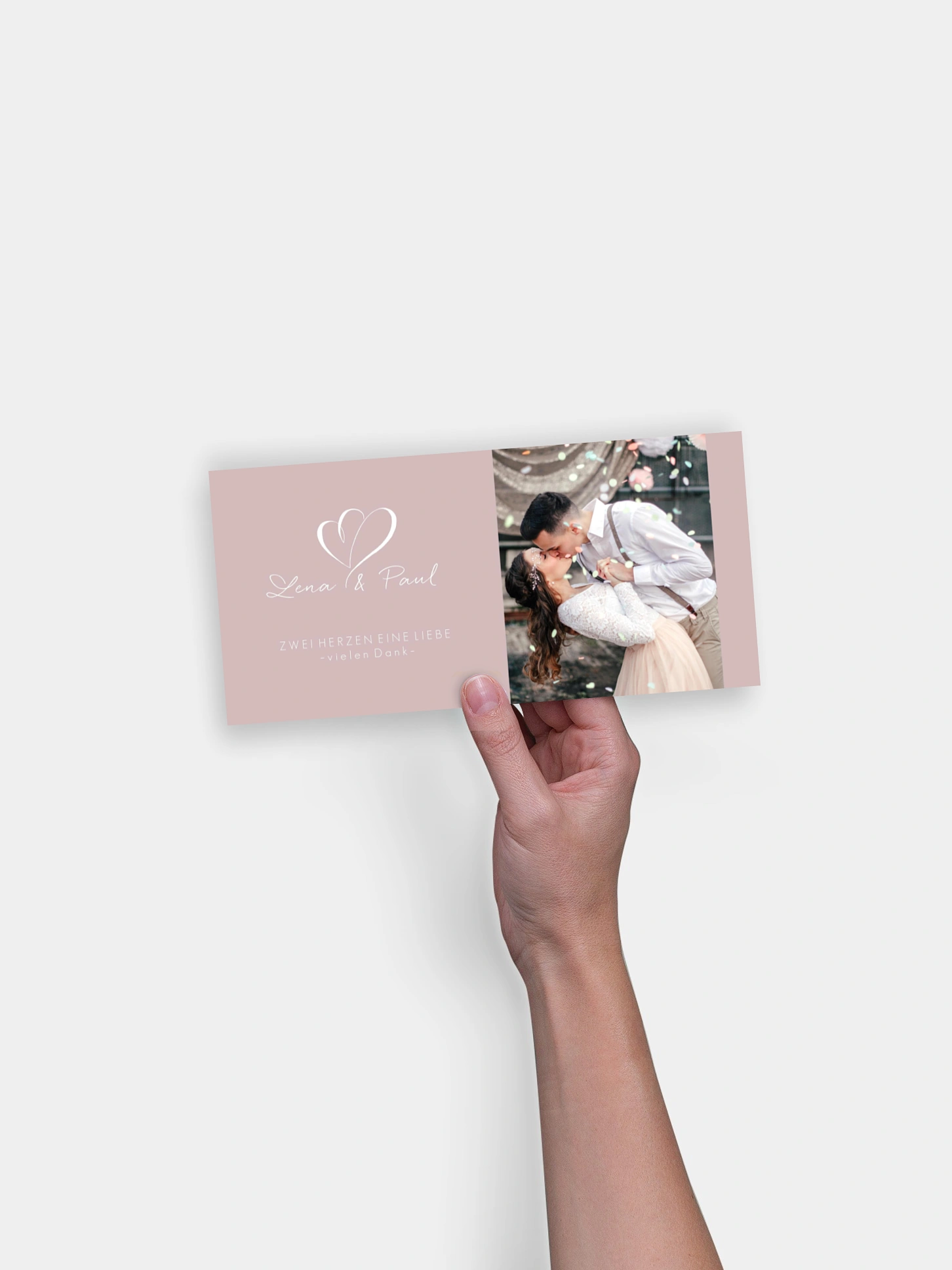 Dankeskarte Hochzeit Herz an Herz
