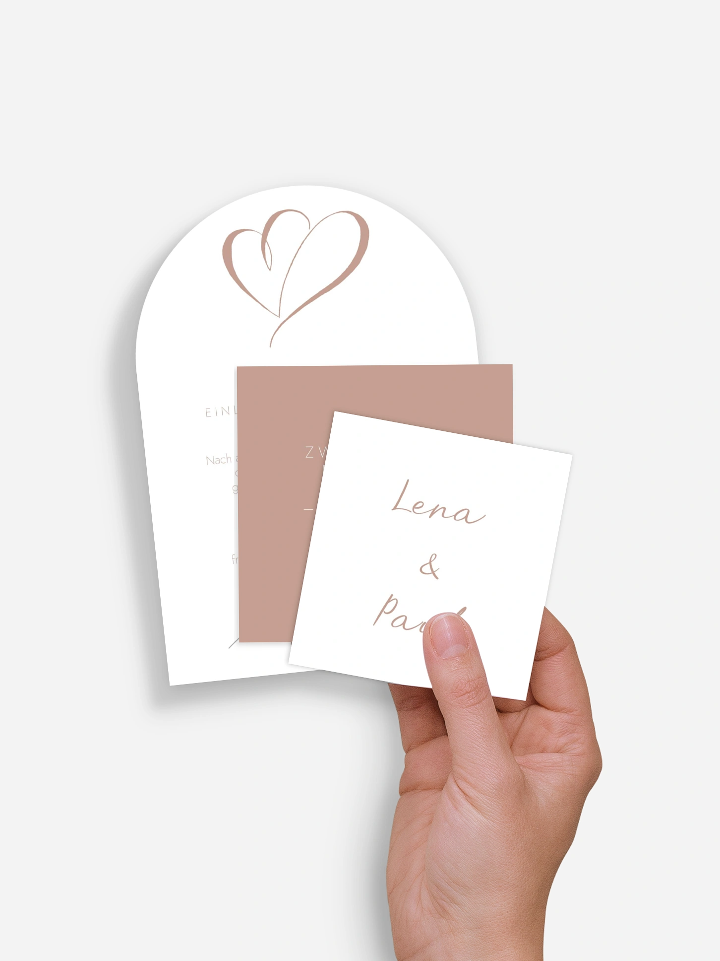 Hochzeitseinladung Herz an Herz