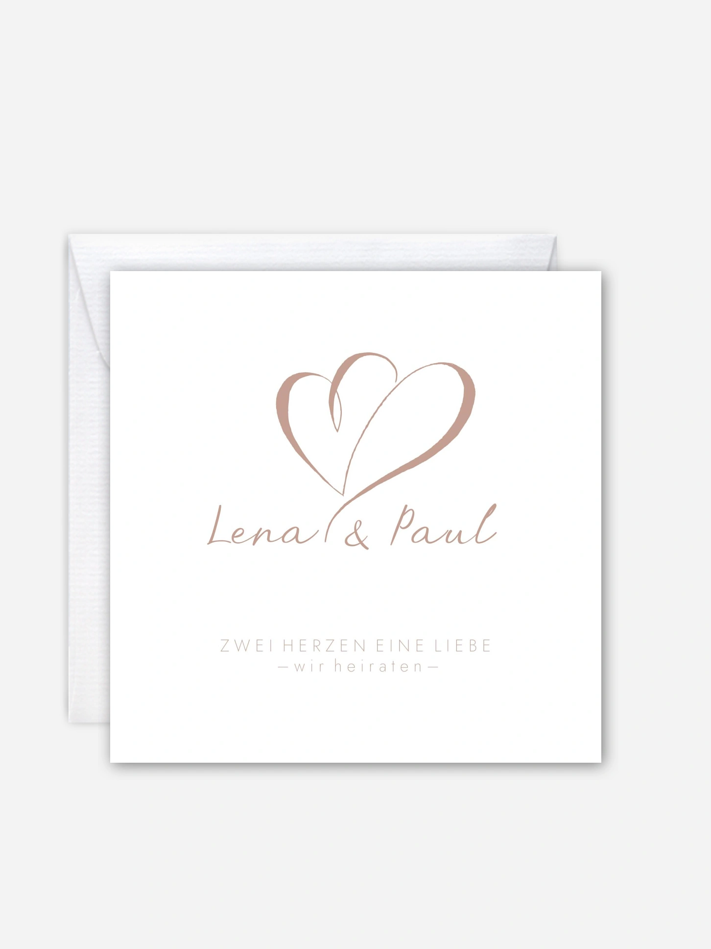 Hochzeitseinladung Herz an Herz
