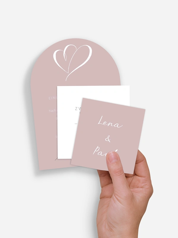 Hochzeitseinladung Herz an Herz