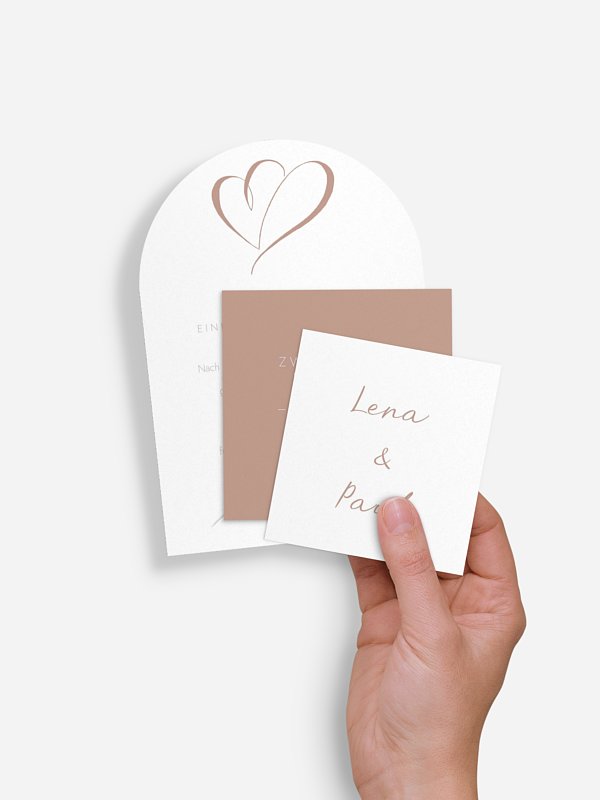 Hochzeitseinladung Herz an Herz