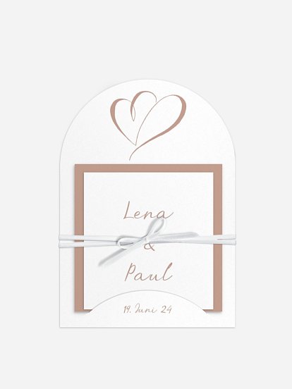 Hochzeitseinladung Herz an Herz