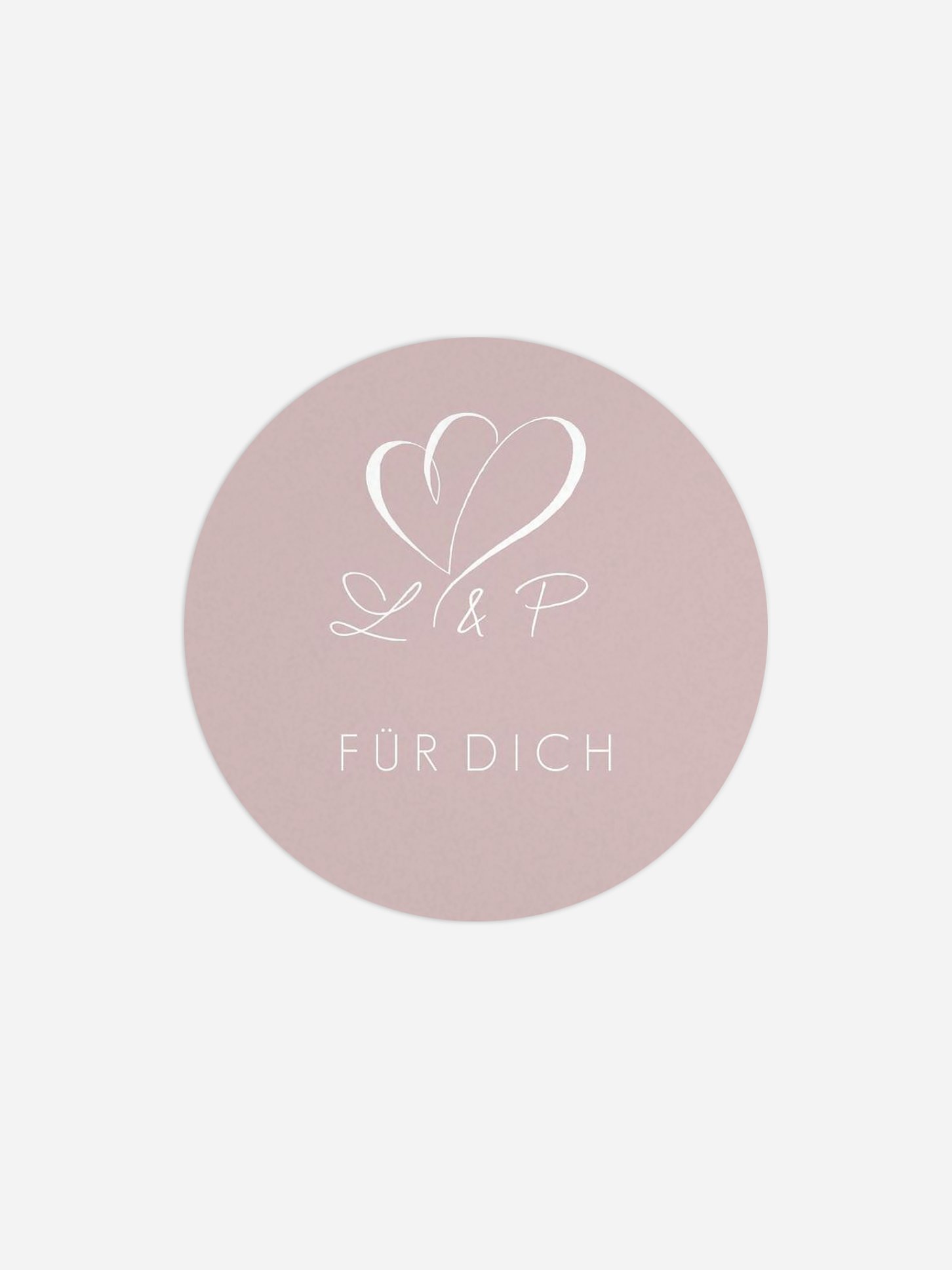 Geschenkaufkleber Hochzeit Herz an Herz