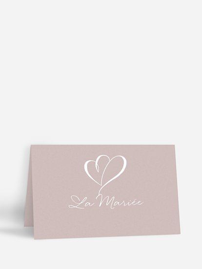 Marque-place mariage Coeur à coeur