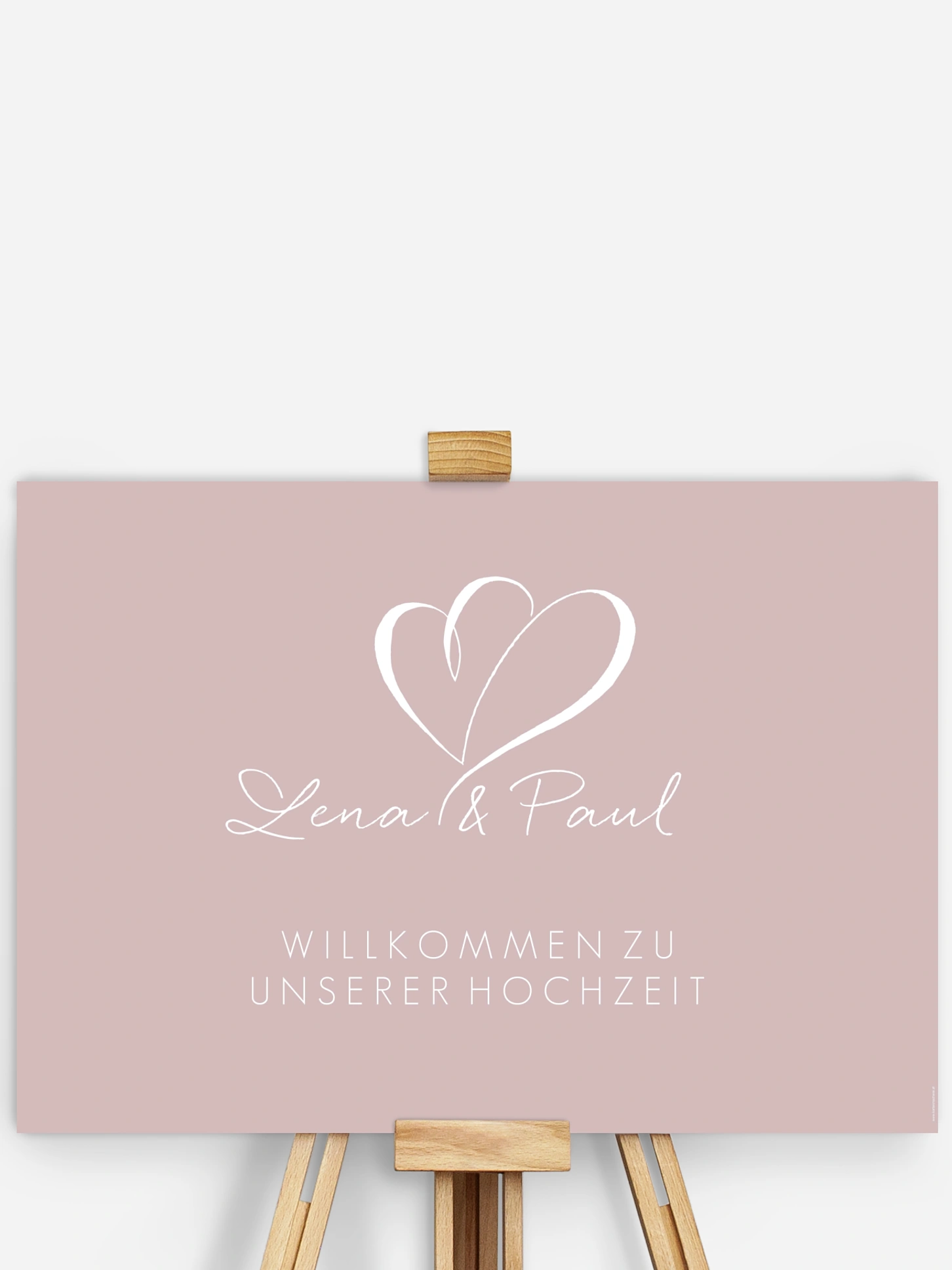 Willkommensschild Herz an Herz