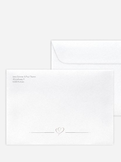 Briefumschlag mit Motiv Herz an Herz