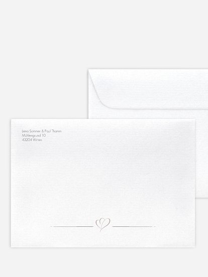 Briefumschlag mit Motiv Herz an Herz