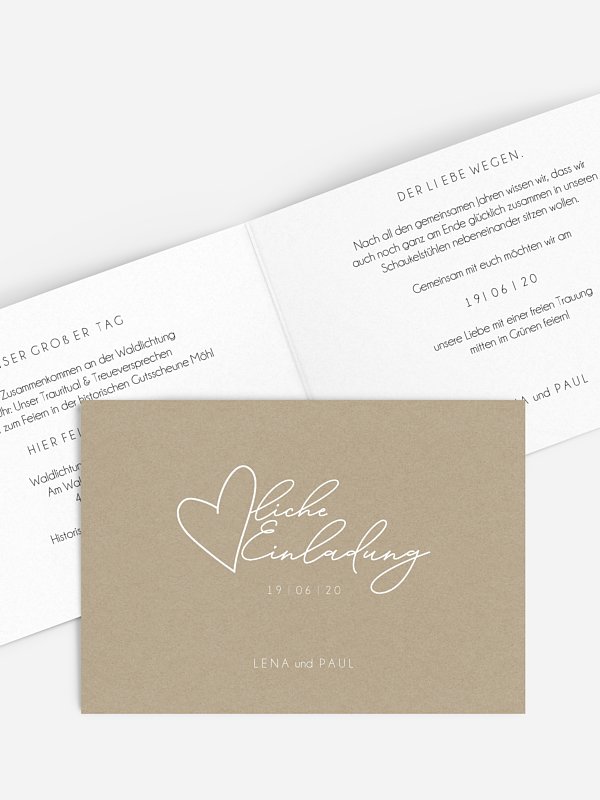 Hochzeitseinladung Liebesbotschaft