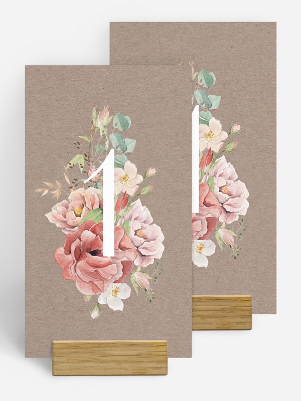 Numéro de table mariage Jardin romantique