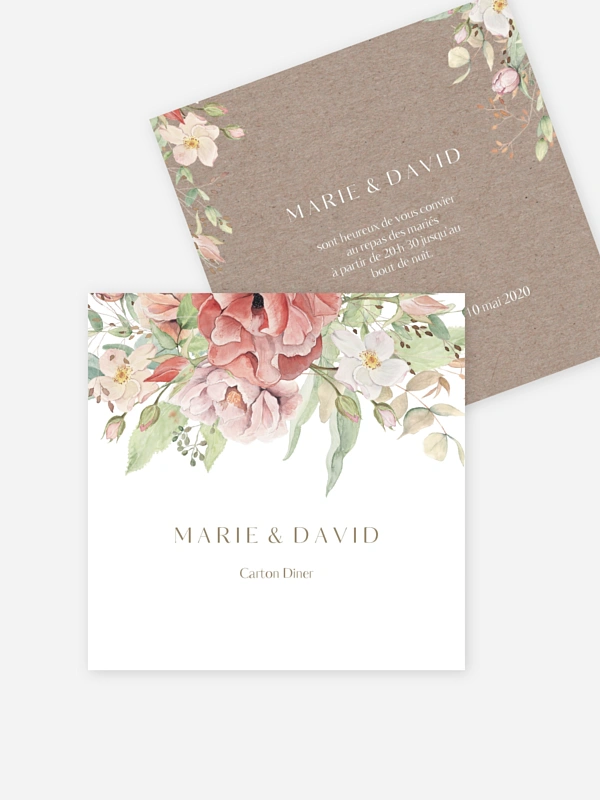 Carte D Invitation Jardin Romantique