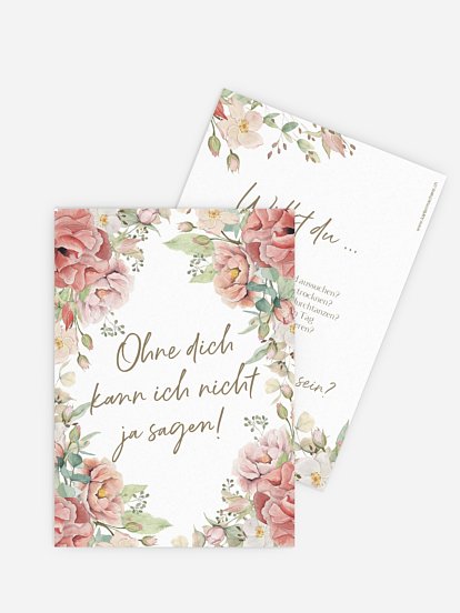 Trauzeugenkarten Romantic Garden