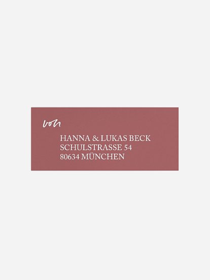 Absenderaufkleber Hochzeit Endless