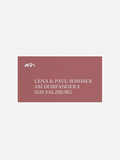 Empfängeraufkleber Hochzeit Endless