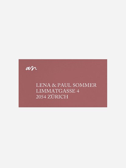 Empfängeraufkleber Hochzeit Endless