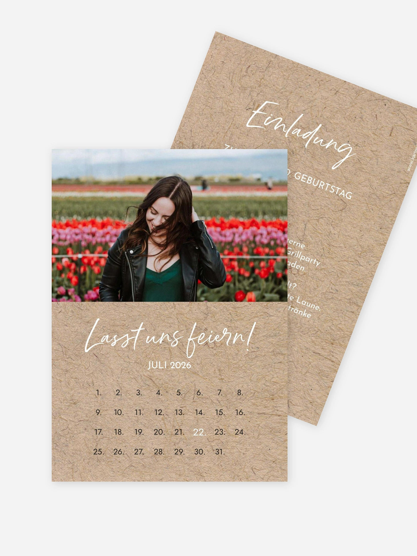 Einladung 30. Geburtstag in weiss, Postkarte hoch zum selbst gestalten. Geburtstagseinladung Design: Crafty. Kartenmacherei Geburtstag| kartenmacherei
