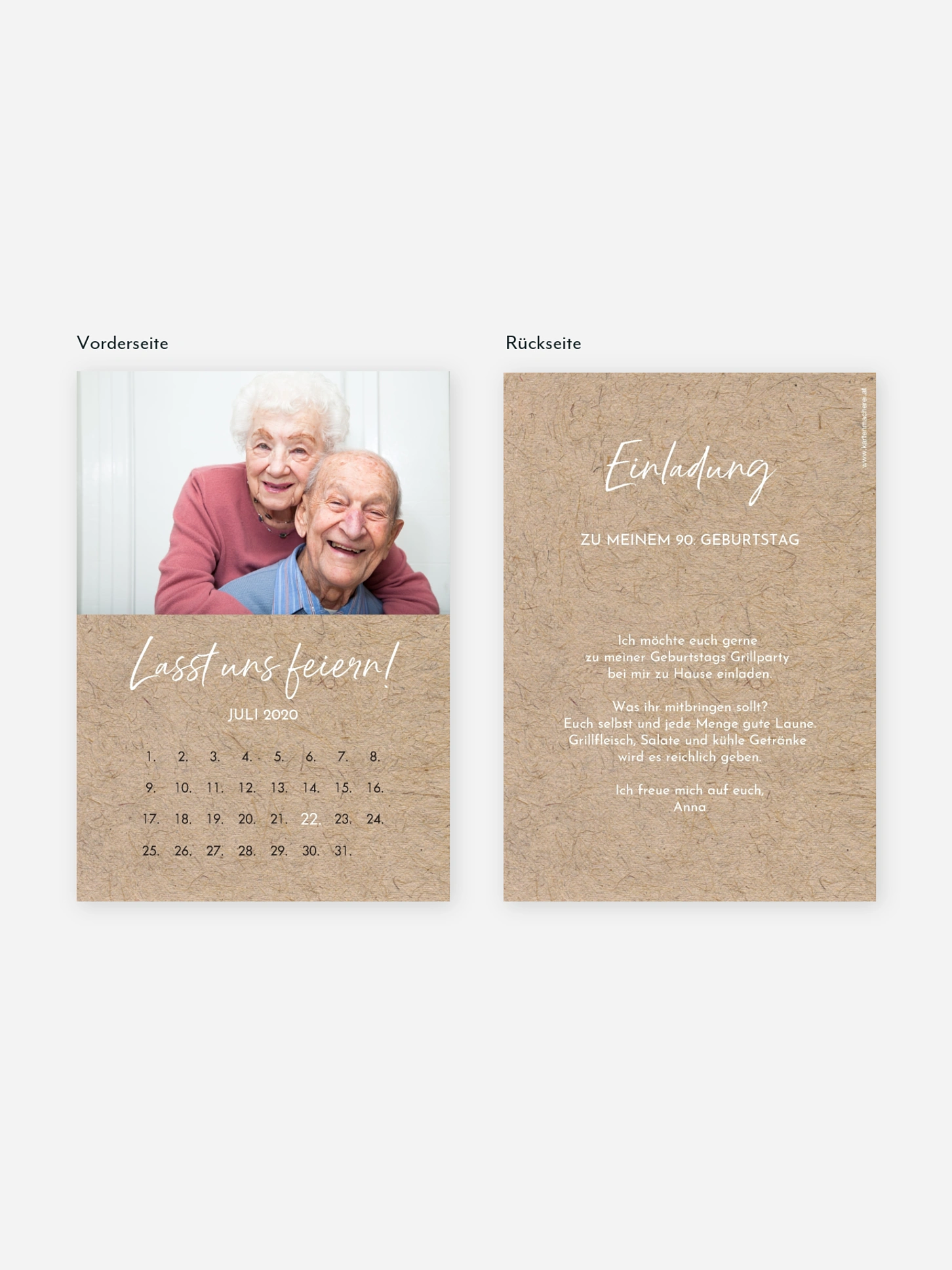 Einladung 90. Geburtstag Crafty