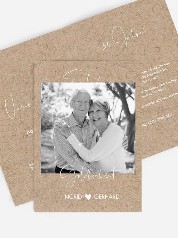 Einladung zur Goldenen Hochzeit Crafty