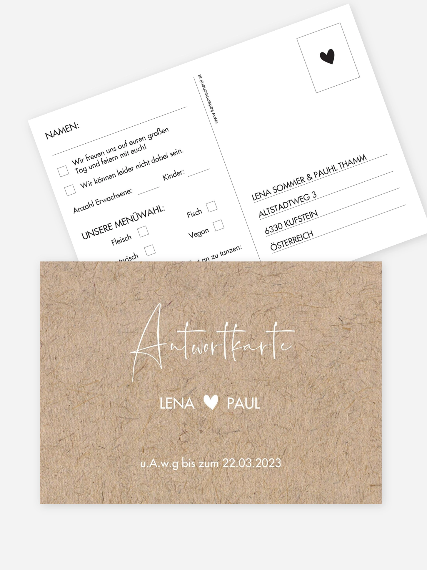 Antwortkarte Hochzeit Crafty
