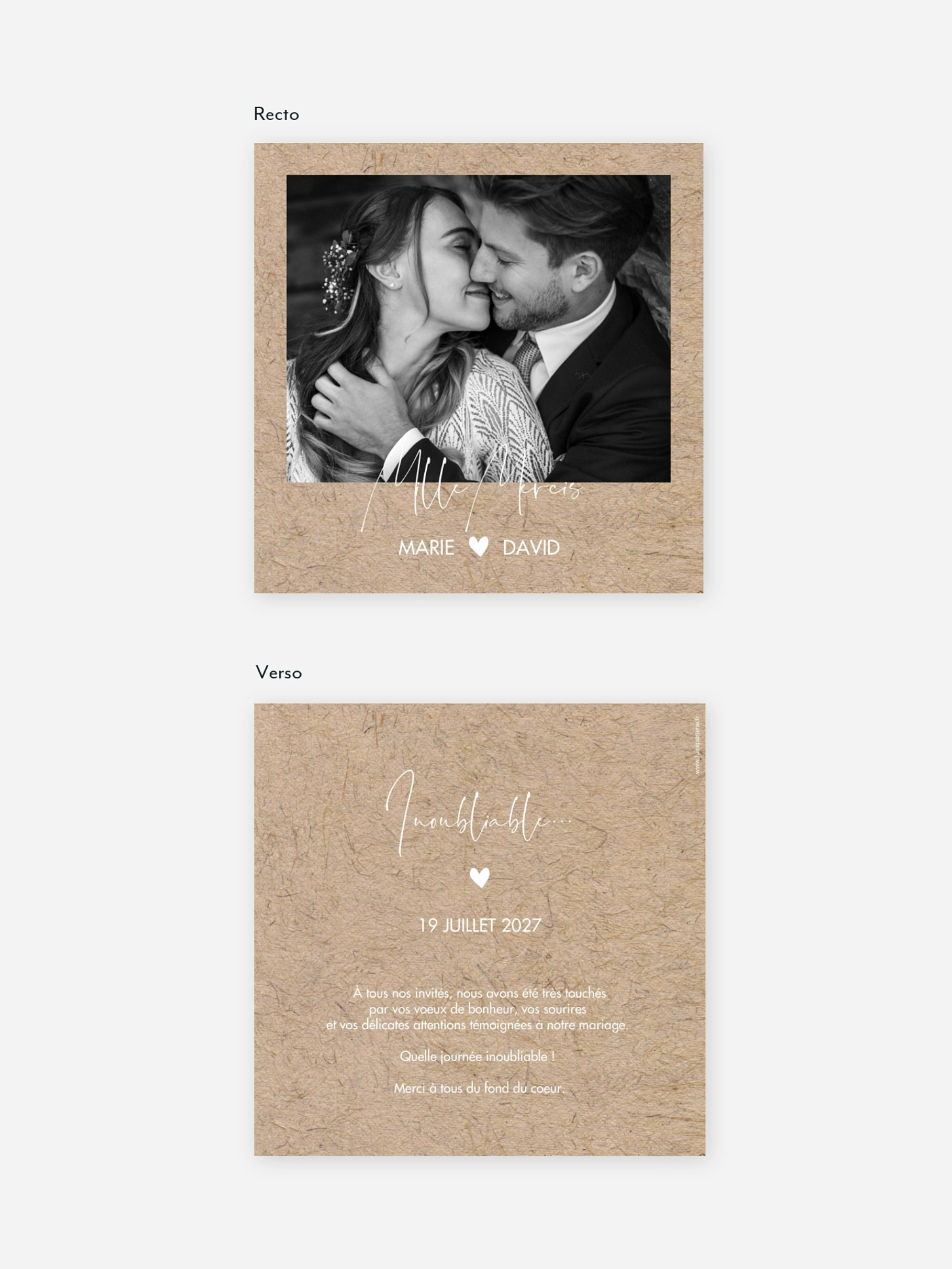 Carte de remerciements Crafty