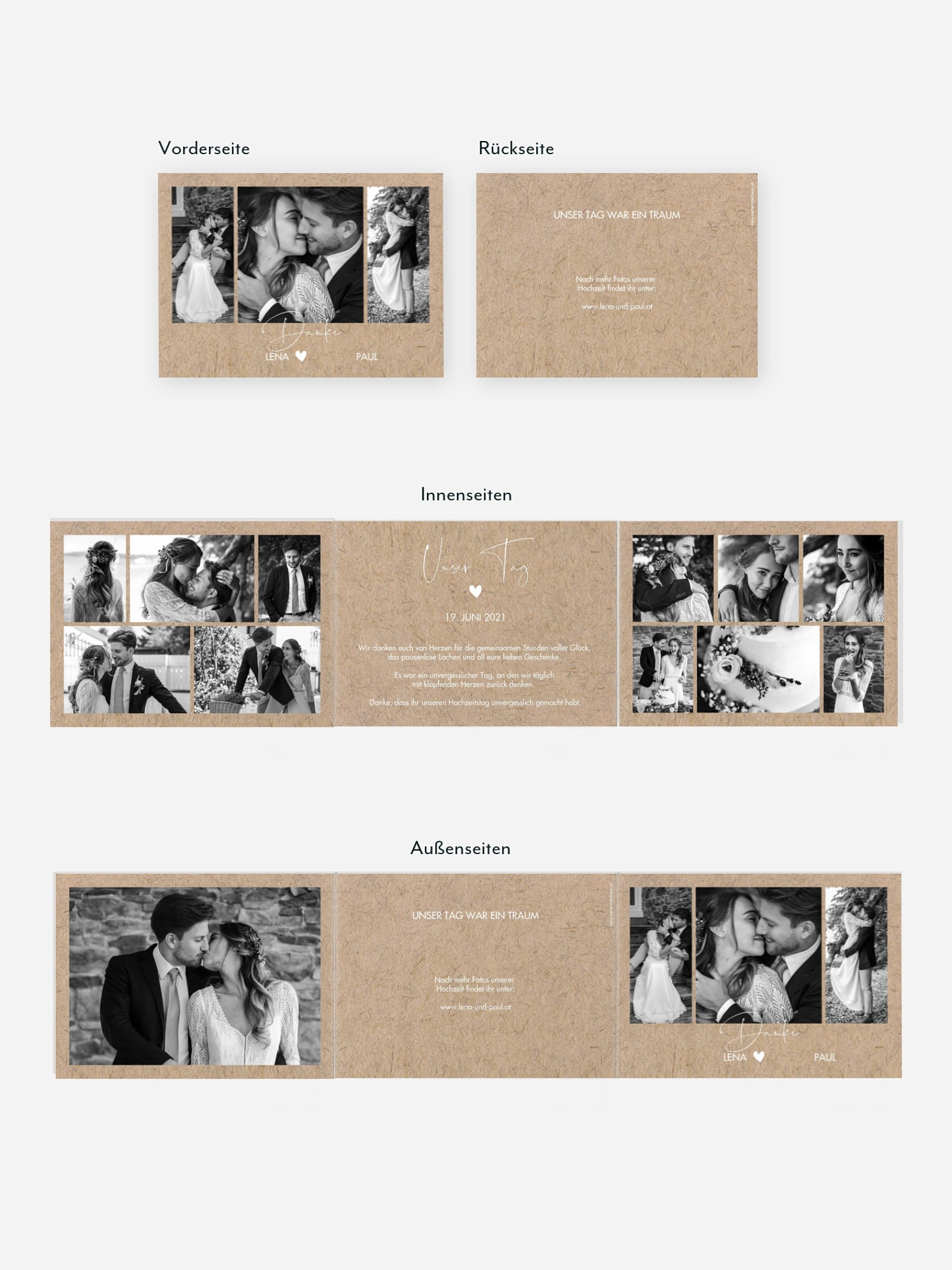 Dankeskarte Hochzeit Crafty