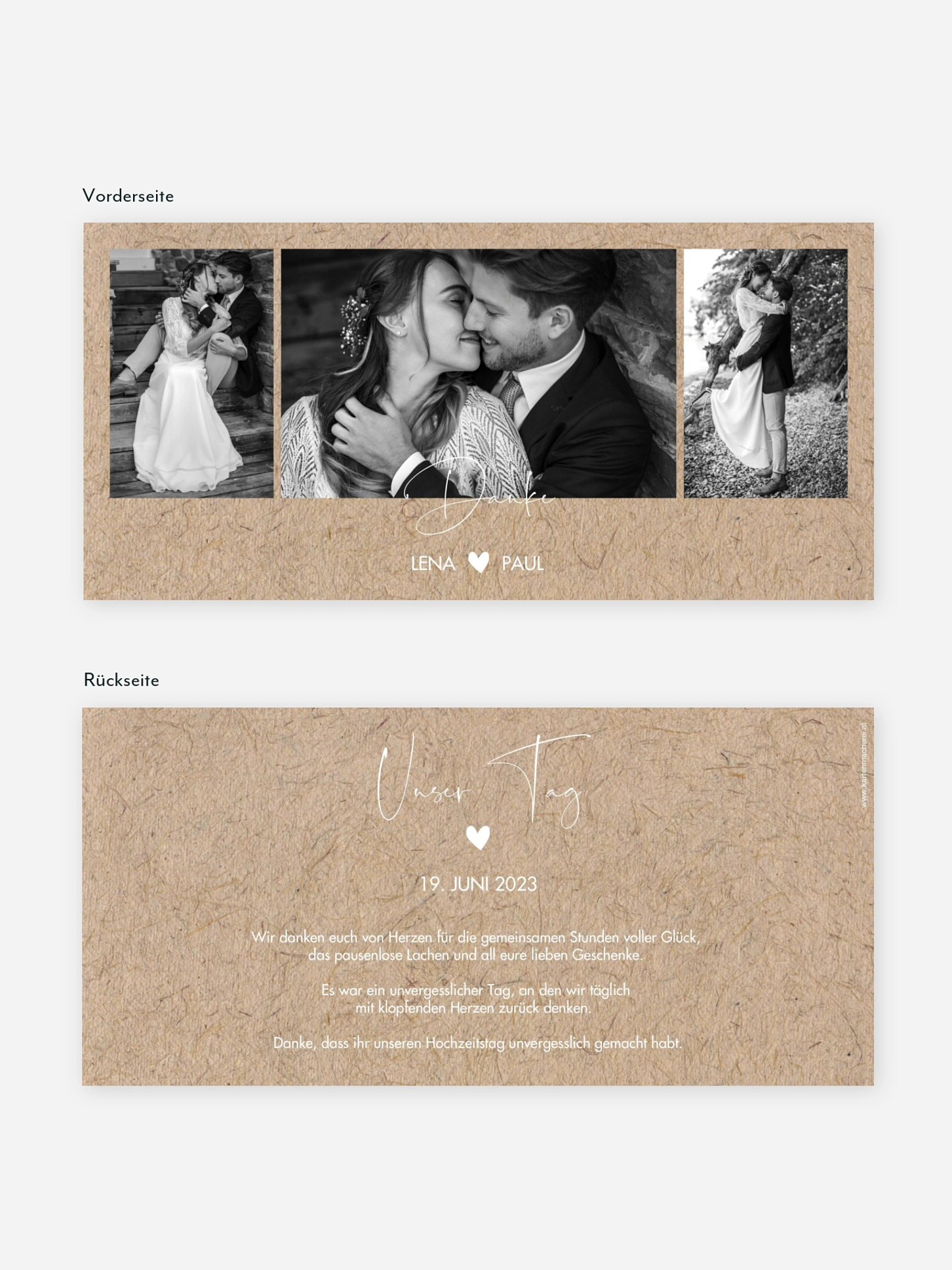 Dankeskarte Hochzeit Crafty
