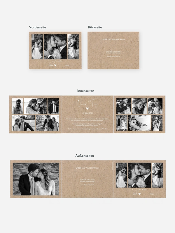 Dankeskarte Hochzeit Crafty