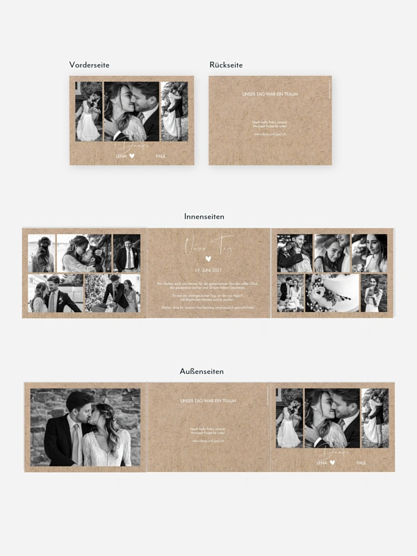 Dankeskarte Hochzeit Crafty