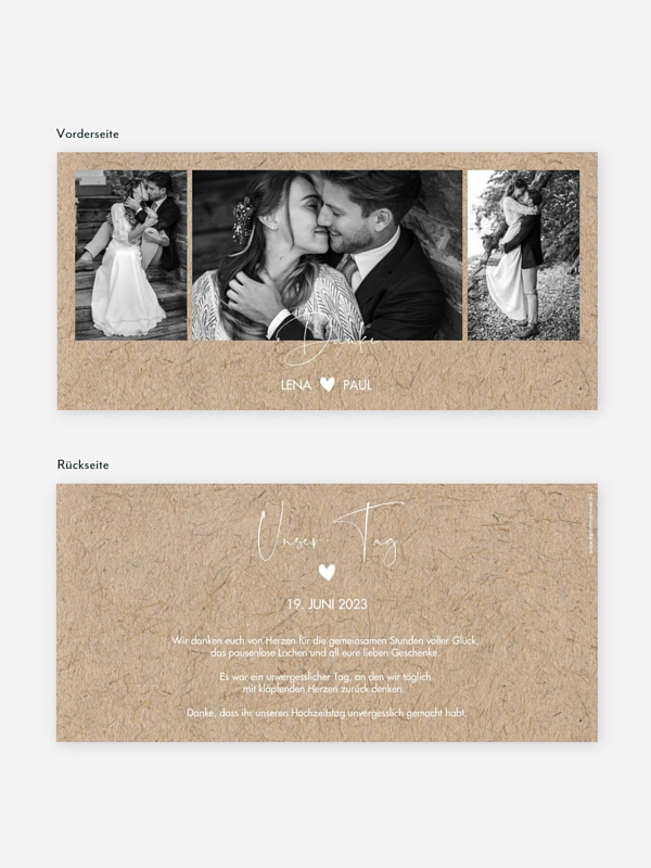 Dankeskarte Hochzeit Crafty
