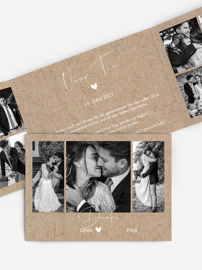 Dankeskarte Hochzeit Crafty