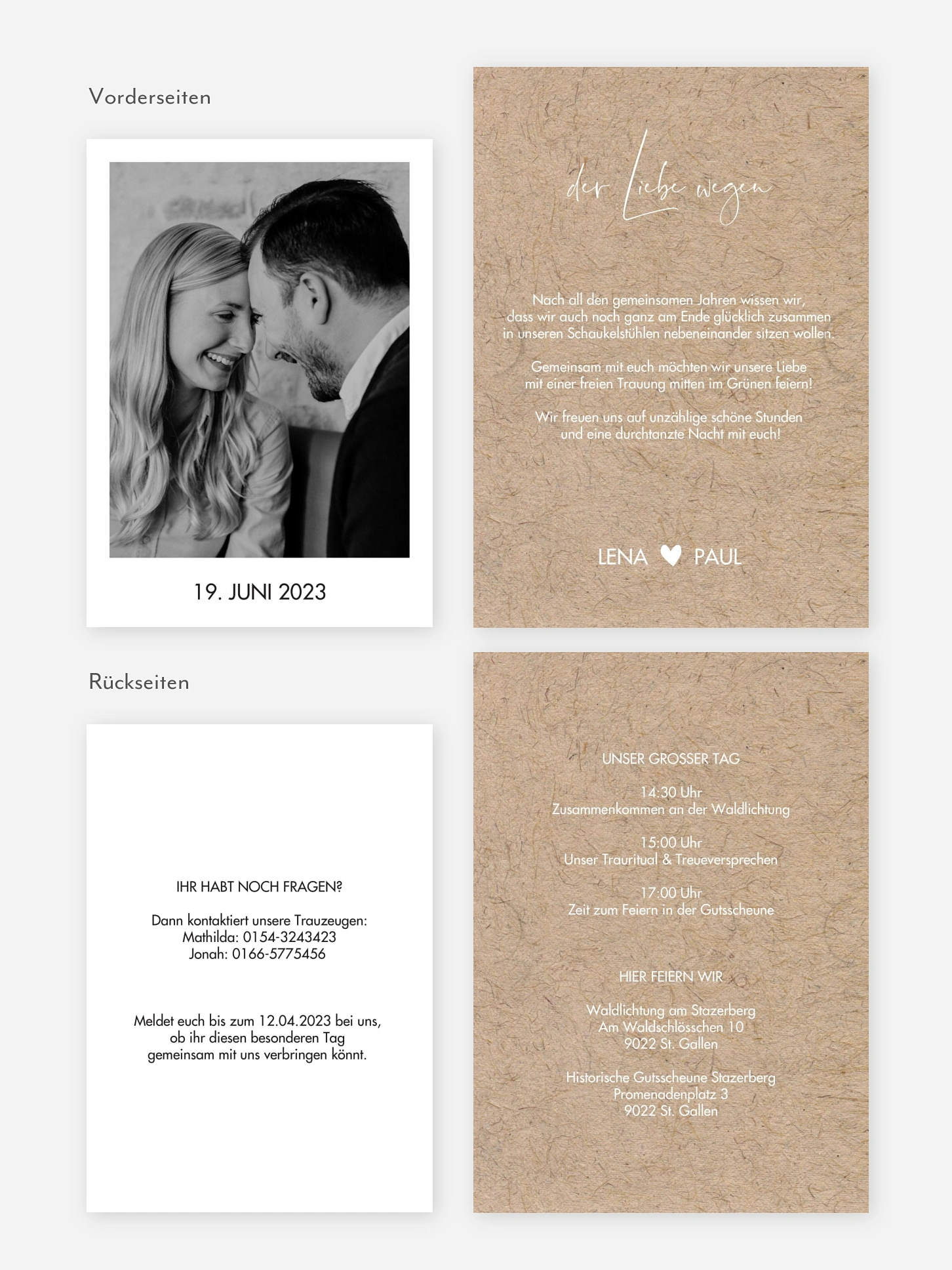 Hochzeitseinladung Crafty