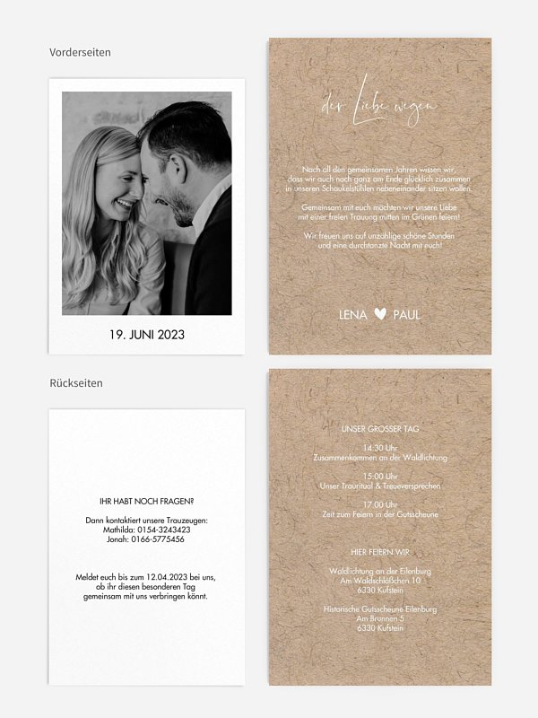 Hochzeitseinladung Crafty