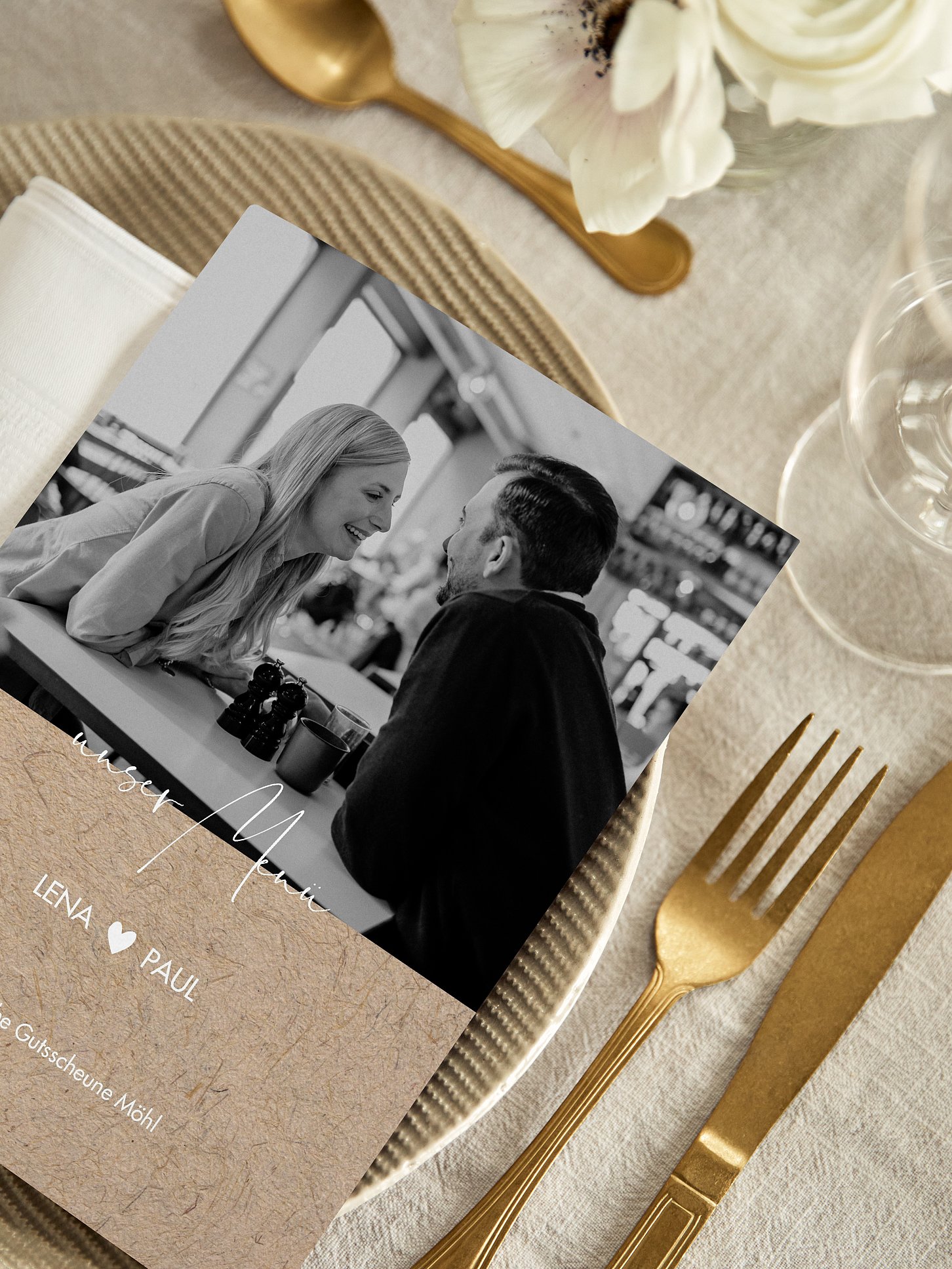 Menükarte Hochzeit Crafty