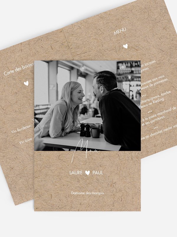 Menu mariage Crafty