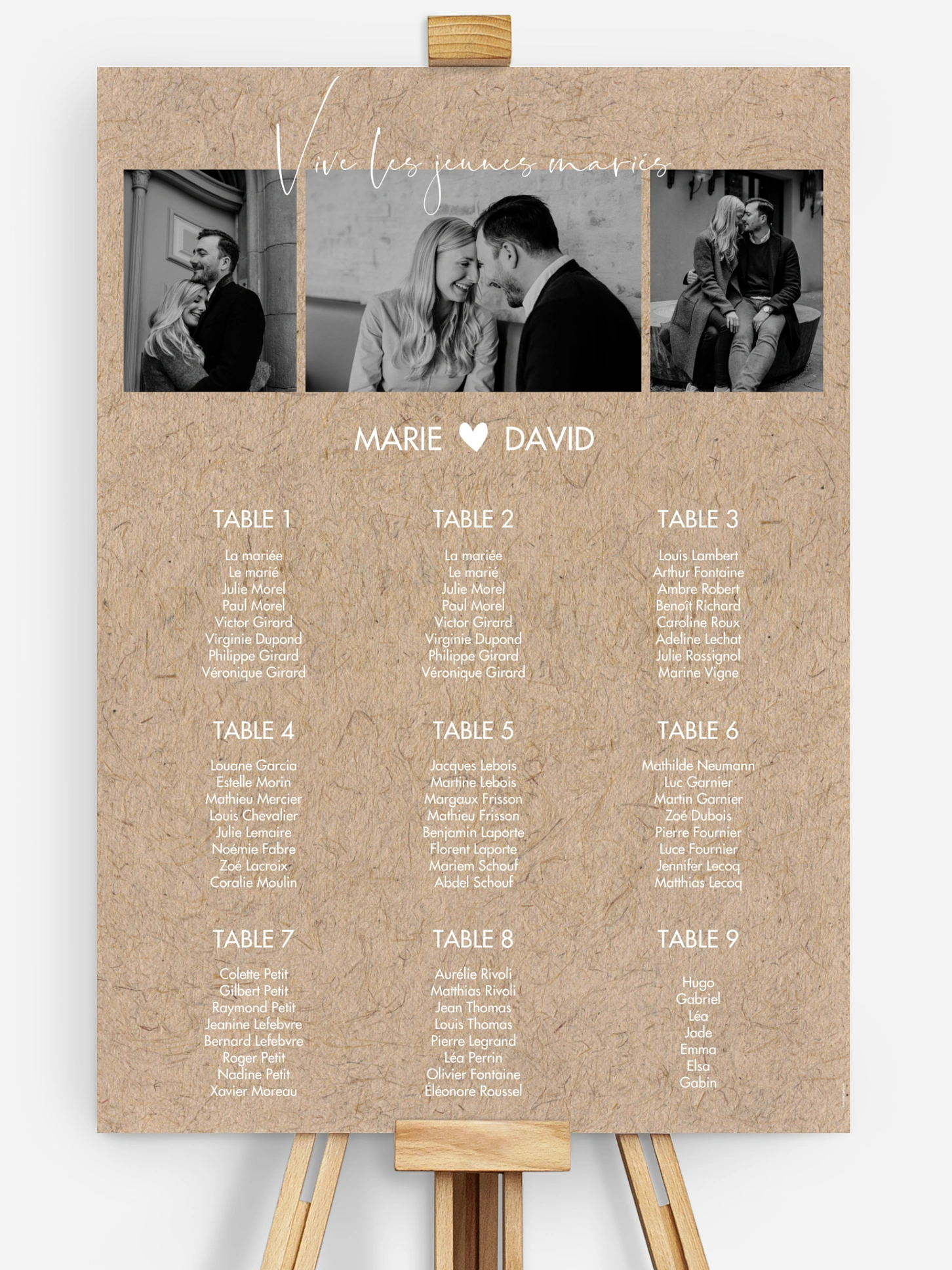 Poster plan de table mariage Crafty